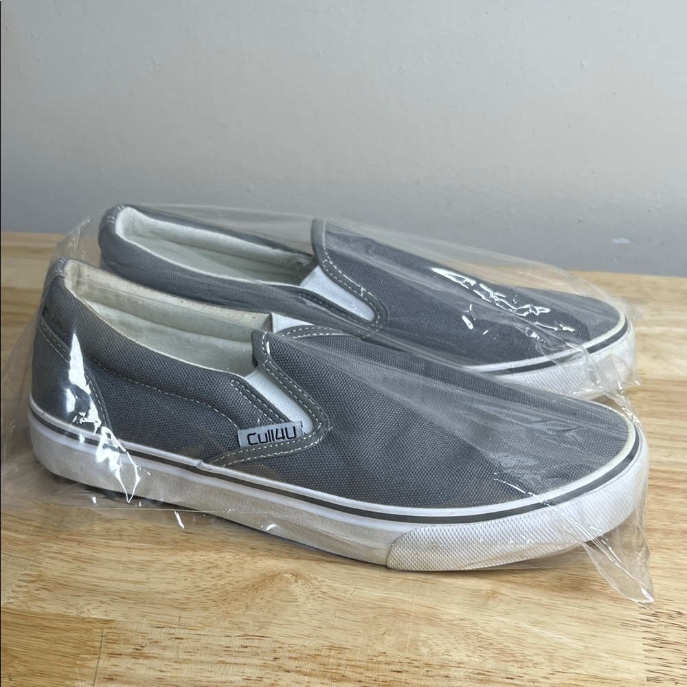 Gray Slip-On Canvas Sneakers